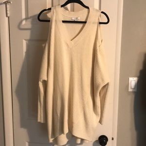 Cold shoulder oversized fit sweater